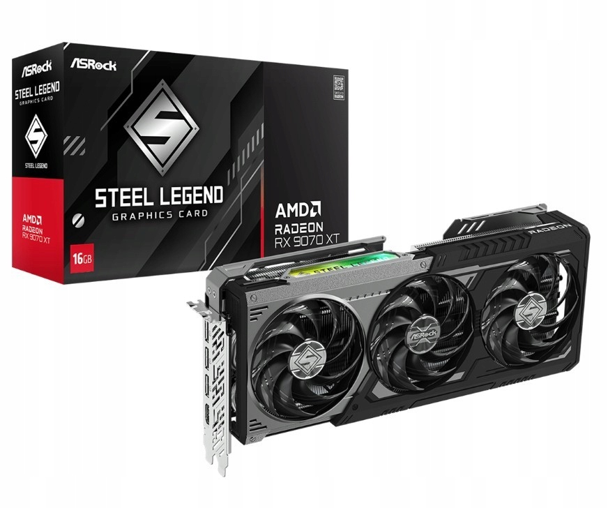 Grafická karta ASRock Radeon RX9070XT STEEL LEGEND DARK 16GB GDDR6 256bit